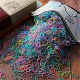 1000pcs Disposable Colorful Hair Ties Elastic Hair Bands