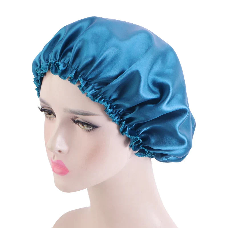 New Women Satin Night Sleep Cap Hair Bonnet