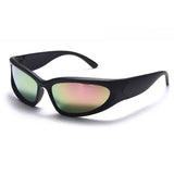 Trendy Silver Rectangle Sport Sunglasses Men Women Brand