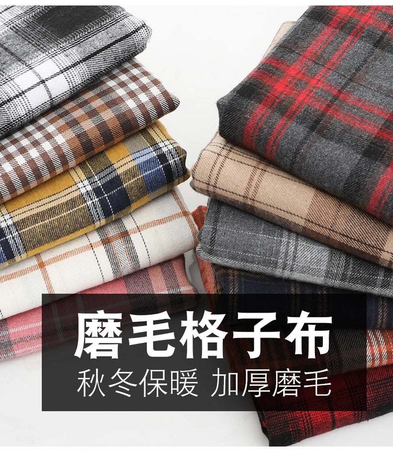 Yarn Dyed Soft Thickening Grinding Wool Plaid Fabric