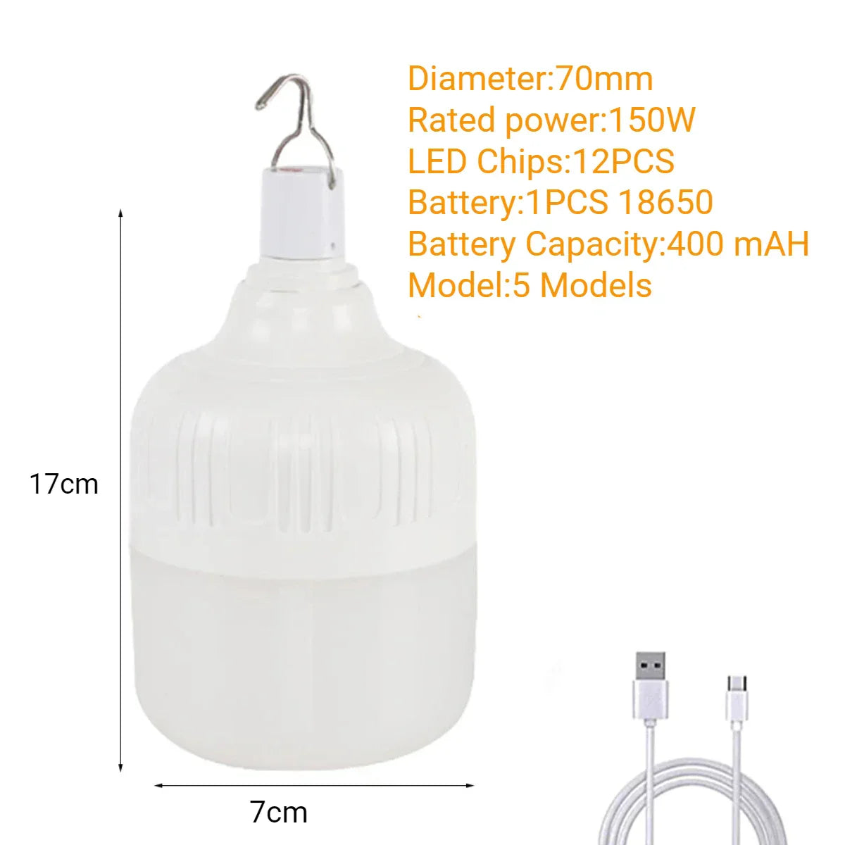 320W Camping Light 5 Lighting Modes Hanging Tent