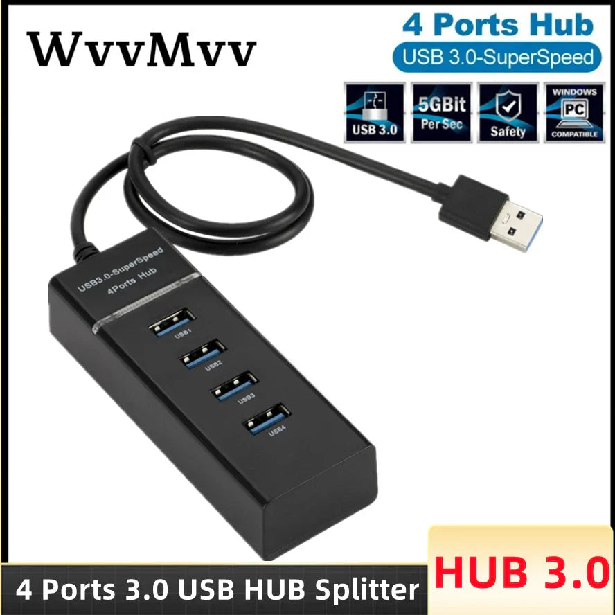 4 Ports 2.0 3.0 USB HUB Splitter High