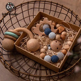 Let's Make Baby Wooden Teether Animals Rattle Chewable