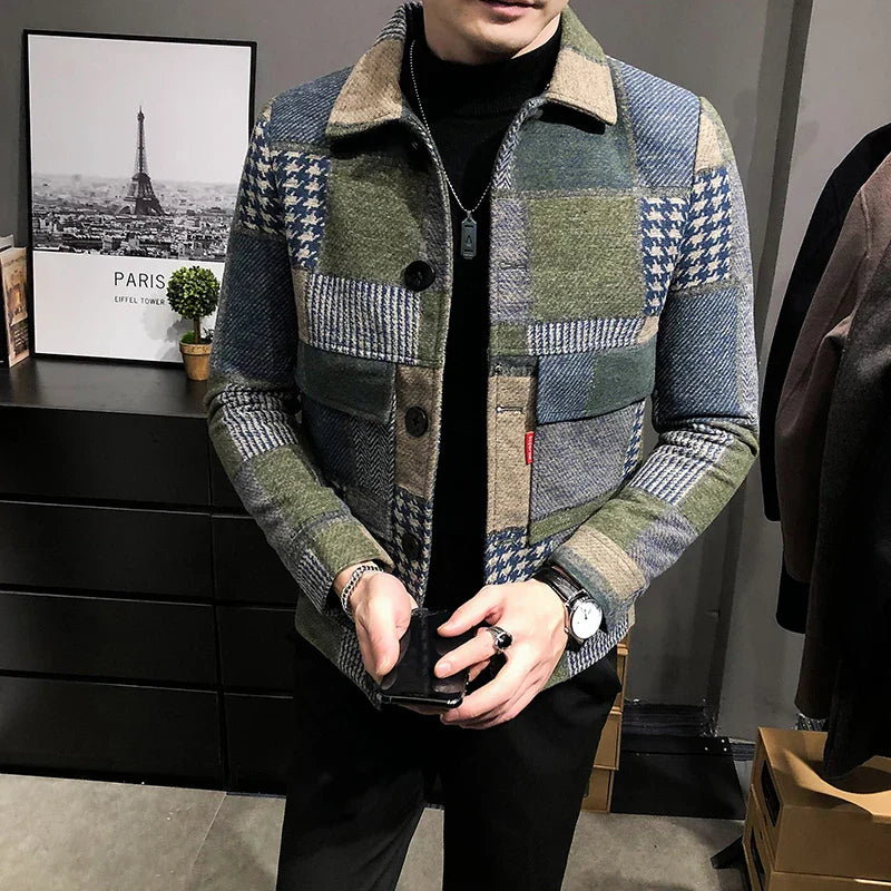 New Hombre Korean Casual Men Stitching Jacket Slim