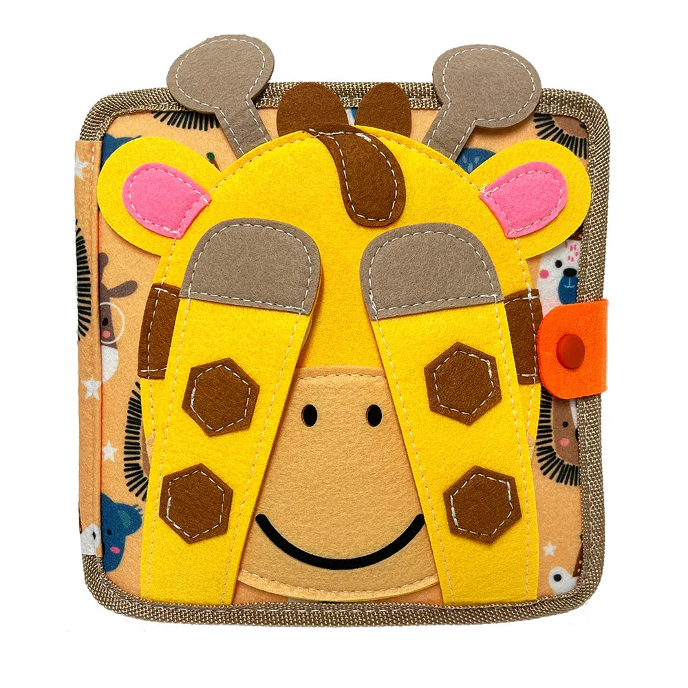 Montessori Toy Giraffe Busy Board 3D Felt Book