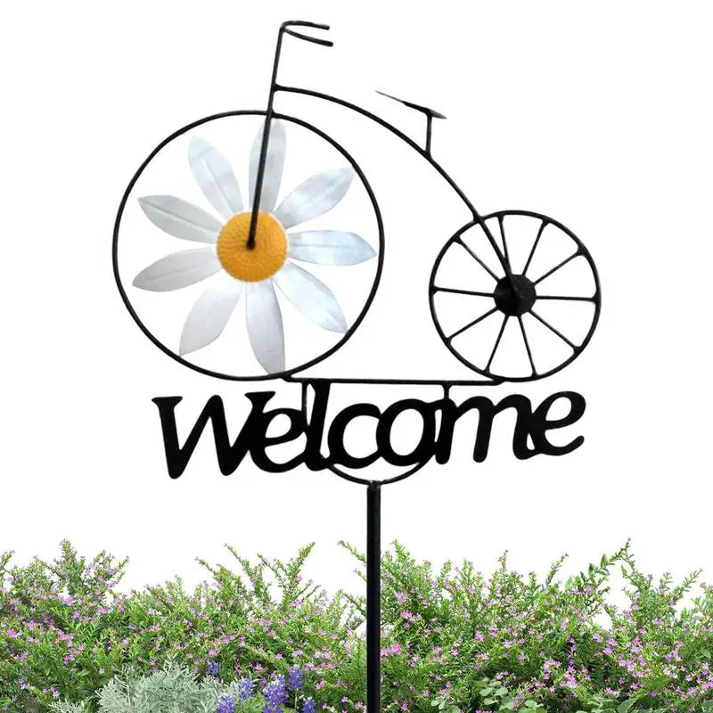 Garden Welcome Stake Garden Iron Stakes With Windmill