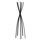 Elegant Satin Black 72" Contemporary Metal Coat Rack