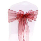 50PCs/lot Wedding Chair Decoration Organza Chair Sashes Knot