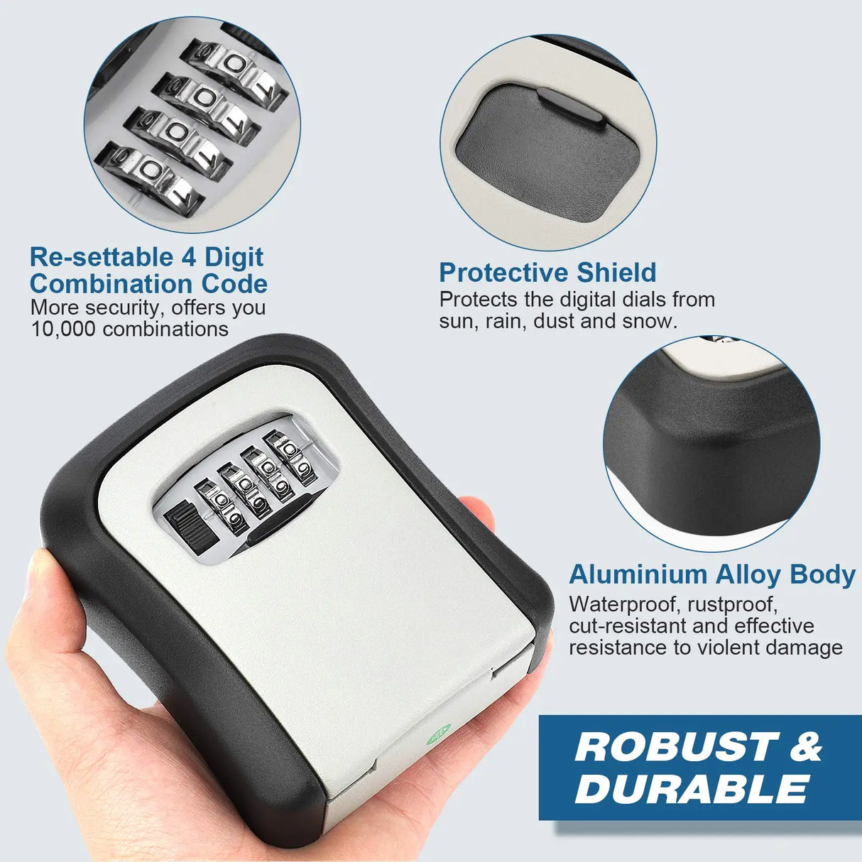 Wall Mount Key Lock Box 4 Digit Password