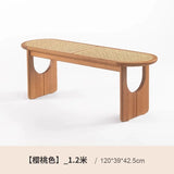 Nordic Solid Wood Rattan Shoes Changing Bench Log