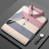 Upscale New Summer Brand Striped Men's Designer Polo