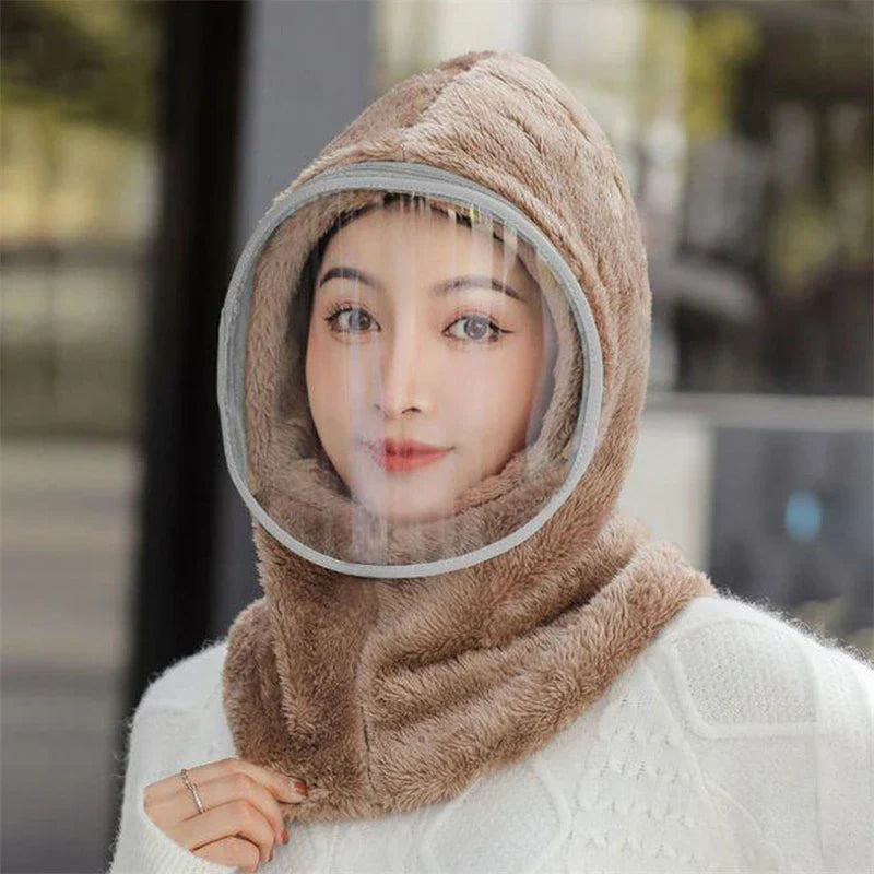 Winter Windproof Plastics Mask Scarf Cap One-Piece Riding