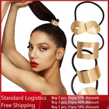 Fashion Metal Circle Ponytail Holder Hair Ropes Gothic