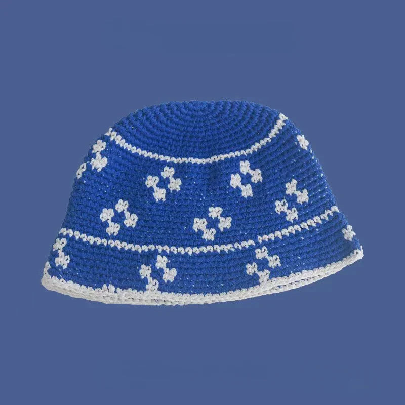 Korean Hand knit Crochet Bucket Hats Spring Summer