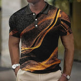 Fashion Men'S Polo Shirt Gradient Line Summer Short