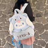 New Sanrio Cartoon Lovely Plush Backpack Cinnamoroll Kuromi