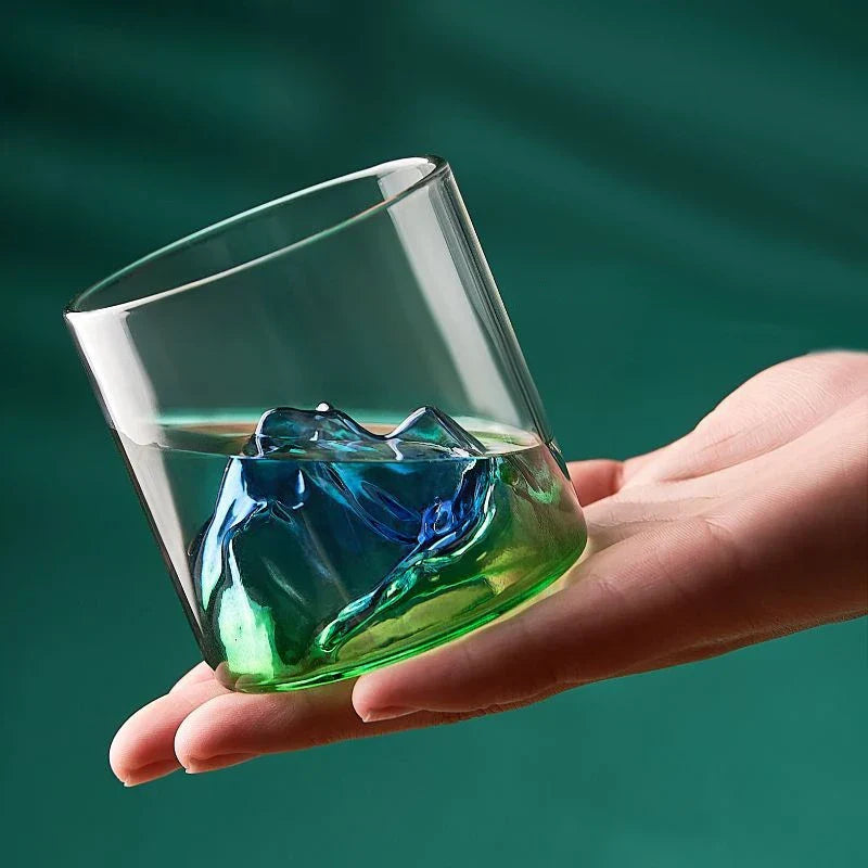 Japanese Whisky Glass Cup 3D Mountain Water Glass