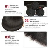 Sleek Brazilian Straight Human Hair Bundles 1/3/4 Pcs