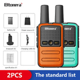 Btoera 2 Pcs Mini Walkie Talkie PMR 446
