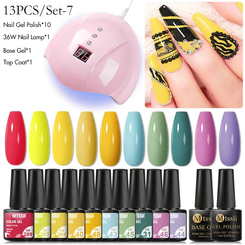 Mtssii 13/16Pcs Gel Nail Polish Set With 36W