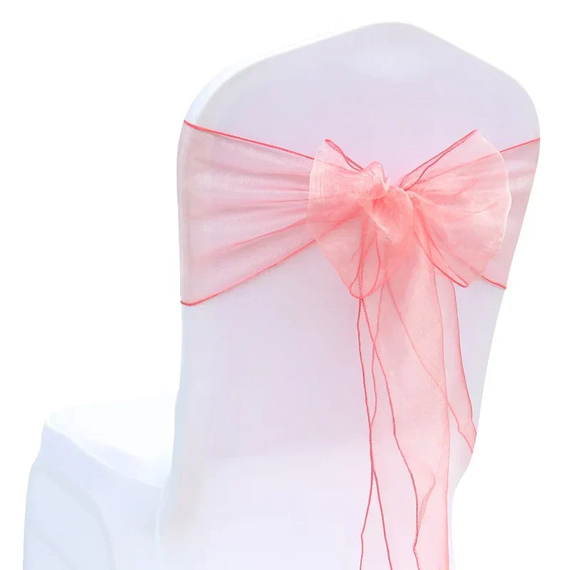 50PCs/lot Wedding Chair Decoration Organza Chair Sashes Knot