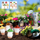 4Pcs SelfWatering Mushroom Spikes Portable Automatic Terracotta Globe
