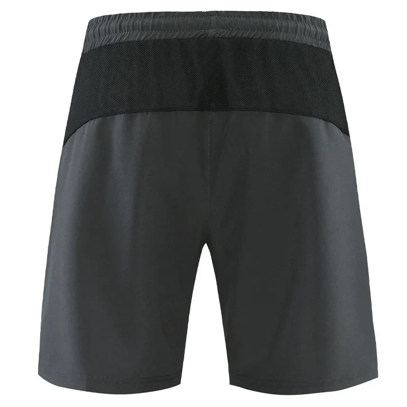 Men Run Shorts Patchwork Training Shorts Zipper Pockets