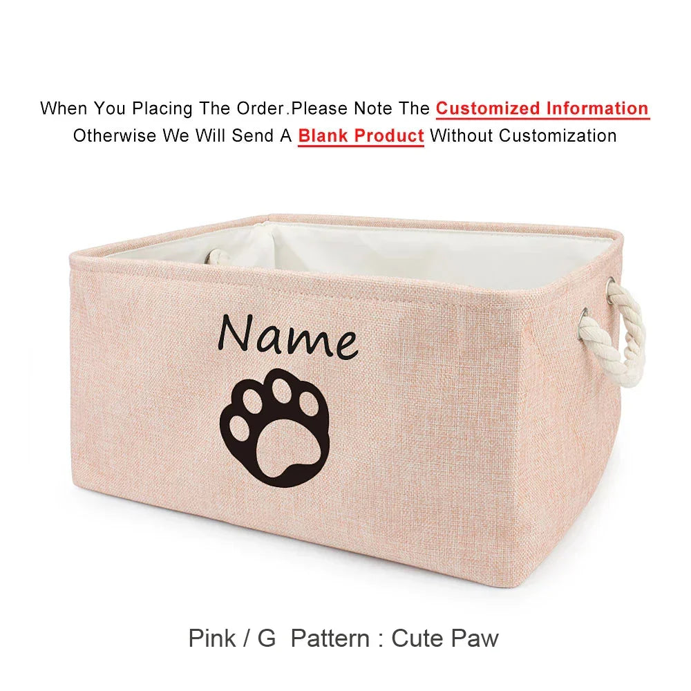 Basket Toys Dog Paw Personalized Pet Toy Storage