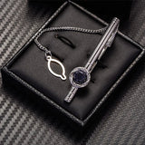 Silver Color Starry Sky Stone Cufflinks Tie Clip
