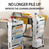 Floor Mounted Movable Bookshelf Table Side Bookcase 5
