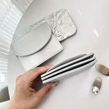 Korean Version Silver Credit Card Holder Purse for Women Simple Cover Type Coin Wallet Ins Student Wallet Female Card Wallet