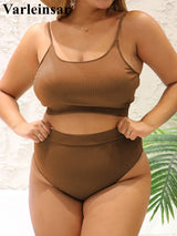 0XL 4XL Ribbed Bikini Large Size Swimwear Plus