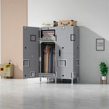 LEEGOHOME Wardrobes Closet Cloth Bedroom Furniture 85/125/166/207x45x170cm 26mmSteel