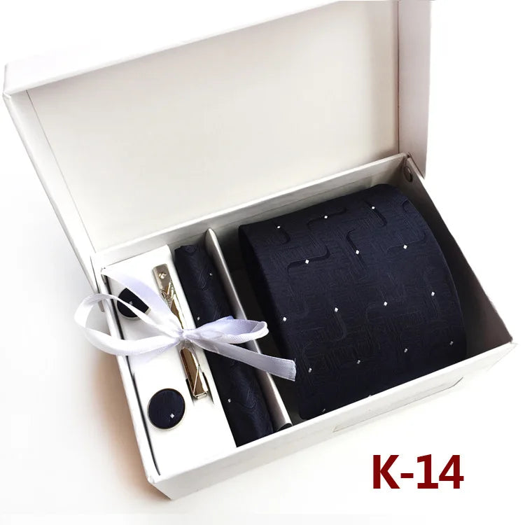 6piece Set Classic Printed DotsTies for Men Kerchief