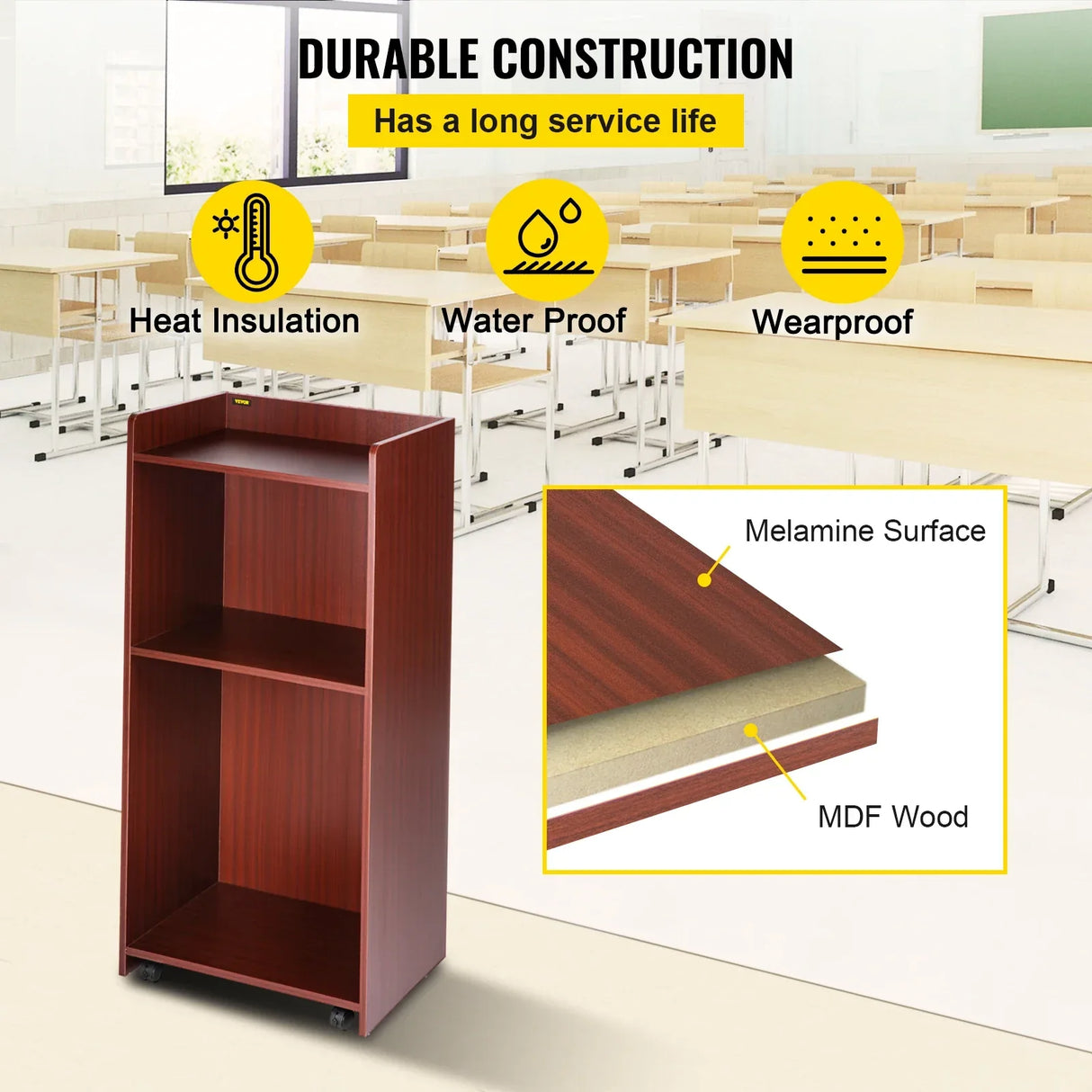 VEVOR Wood Podium 2 x 4 FT Lecterns