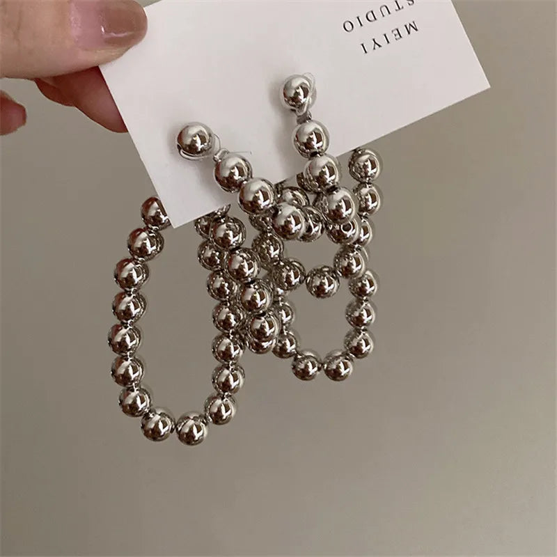 YANGLIUJIA Metal Ball Earrings European And American Style