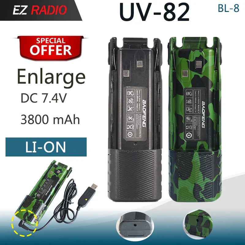 Baofeng UV 82 Battery BL-8 Walkie Talkies Ham