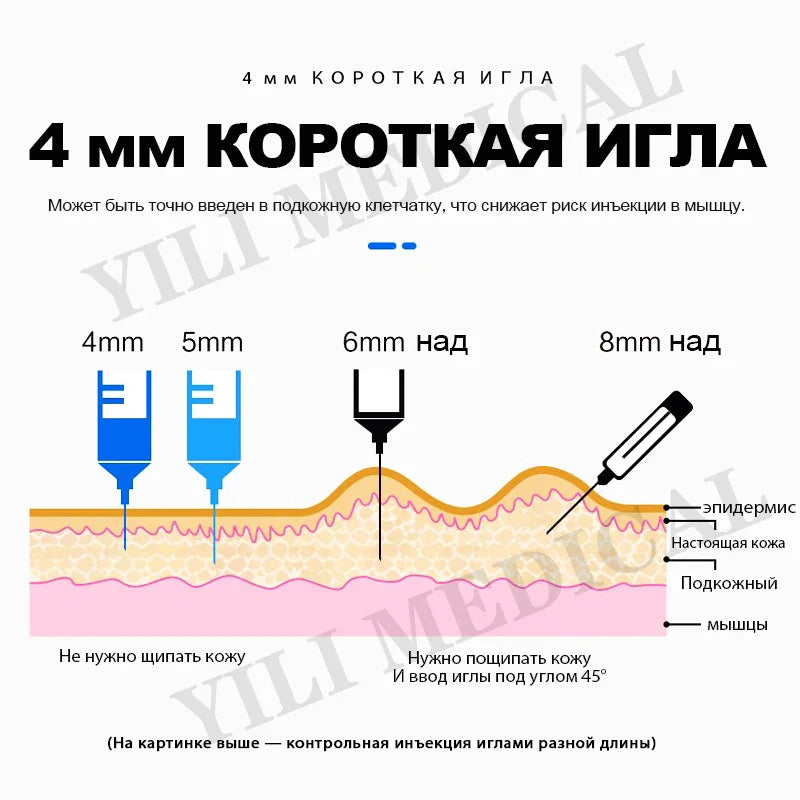 31G（5mm 6mm 8mm ) Painless Diabetic Syringes  Medical Diabetes Accessories 100pcs/box