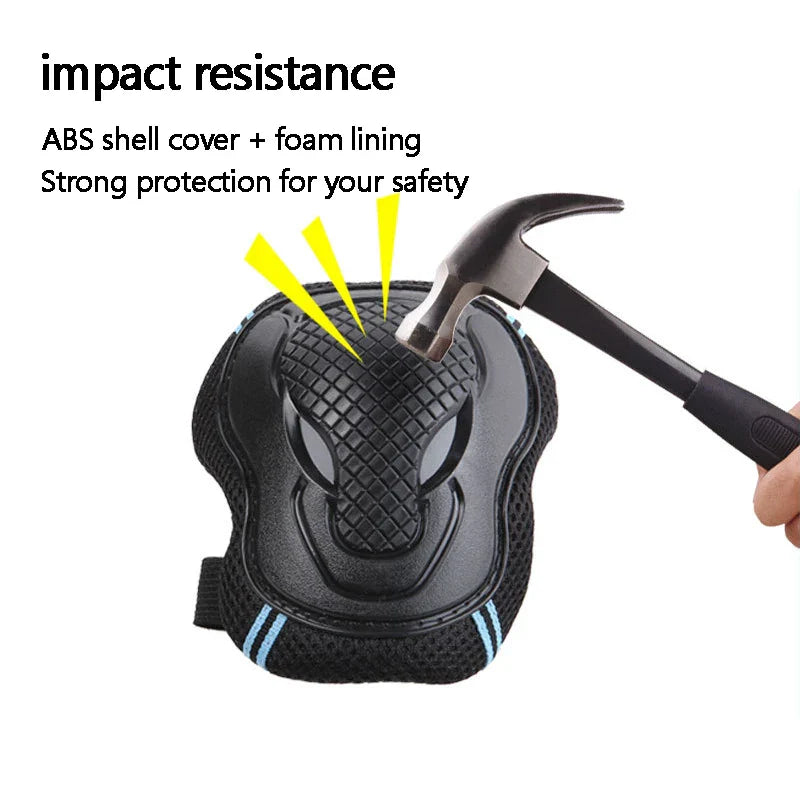 6-Piece Knee Pads Protective Gear Set Sports Knee