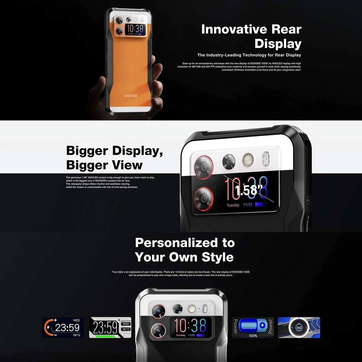 DOOGEE V20S Rugged Smartphone 12GB 256GB Dimensity 6020