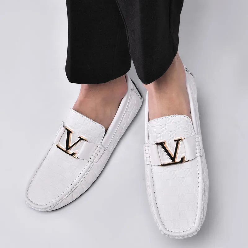 Men's Loafers Flats Office Moccasins Driving Wedding Business Buckle Strap Slip on