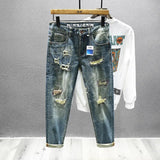 Streetwear Ripped Jeans Men's American Slim Stretch Fashion