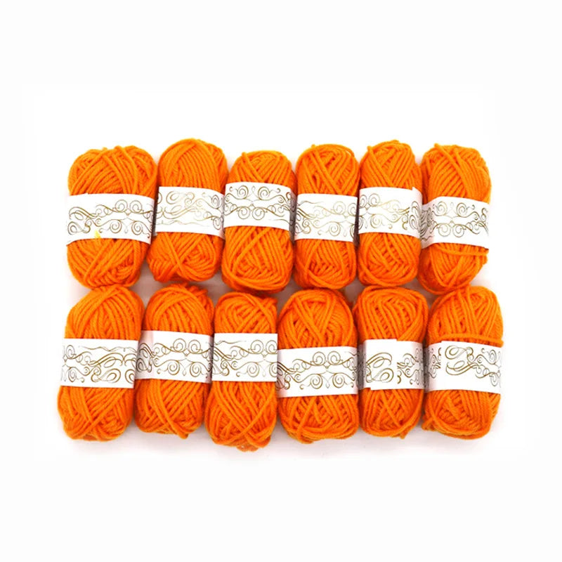 12Ball/Set High Quality Warm DIY Milk Cotton Yarn