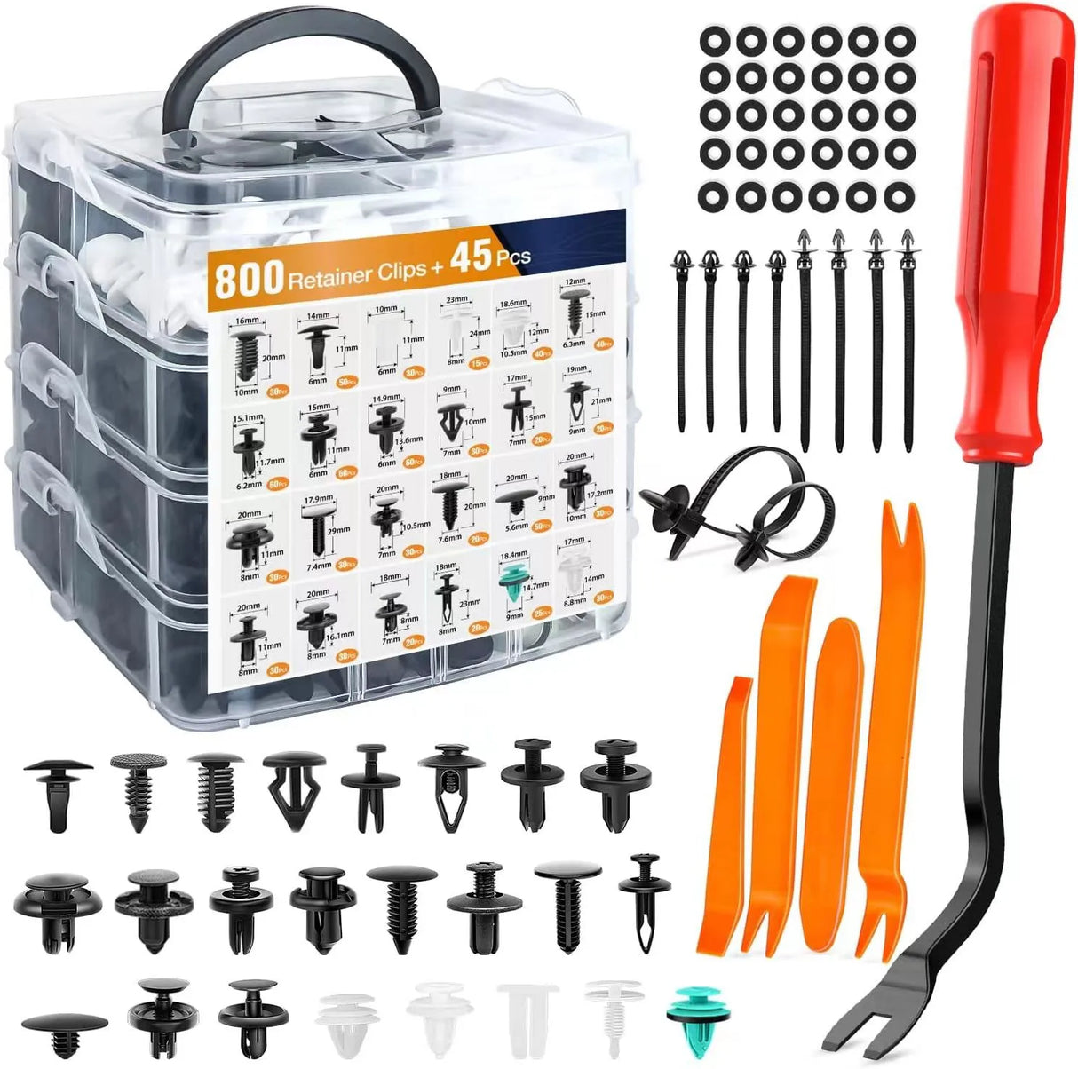 800pcs-100Pcs Car Fastener Clip Kit Fender Rivet Clips