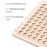 Wooden Math Toy Multiplication Table Board Game Children