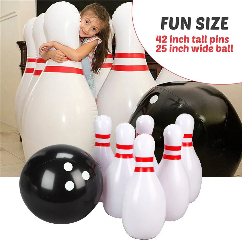 Giant Inflatable Bowling Set Kids Adults Outdoor Sports