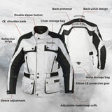 Motorcycle Jacket Men Riding Motorcyclist Waterproof Leather Pants Women Outdoor Protective Equipment Removable Keep Warm