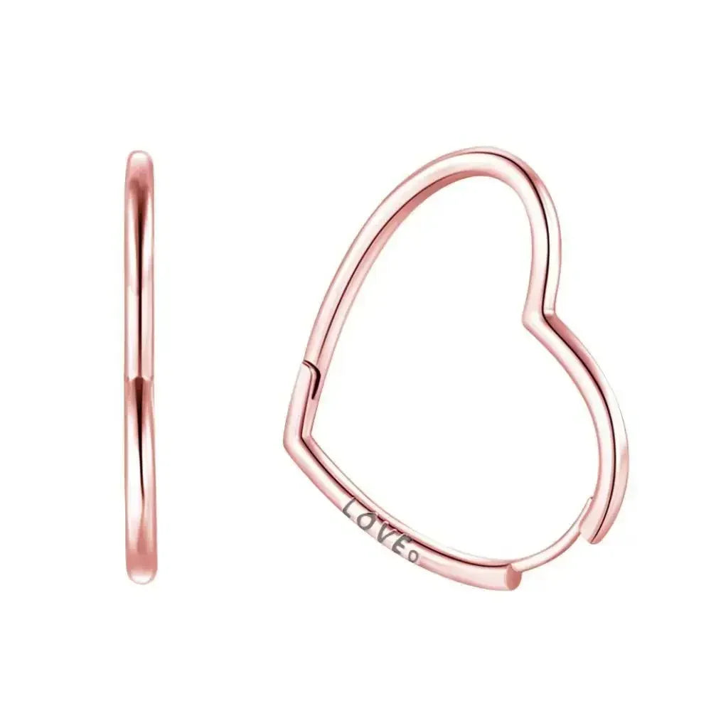 New 925 Sterling Silver Earring Pave Moments Heart