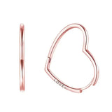 New 925 Sterling Silver Earring Pave Moments Heart