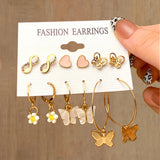 17KM Cartoon Frog Duck Earrings Set Animal Butterfly